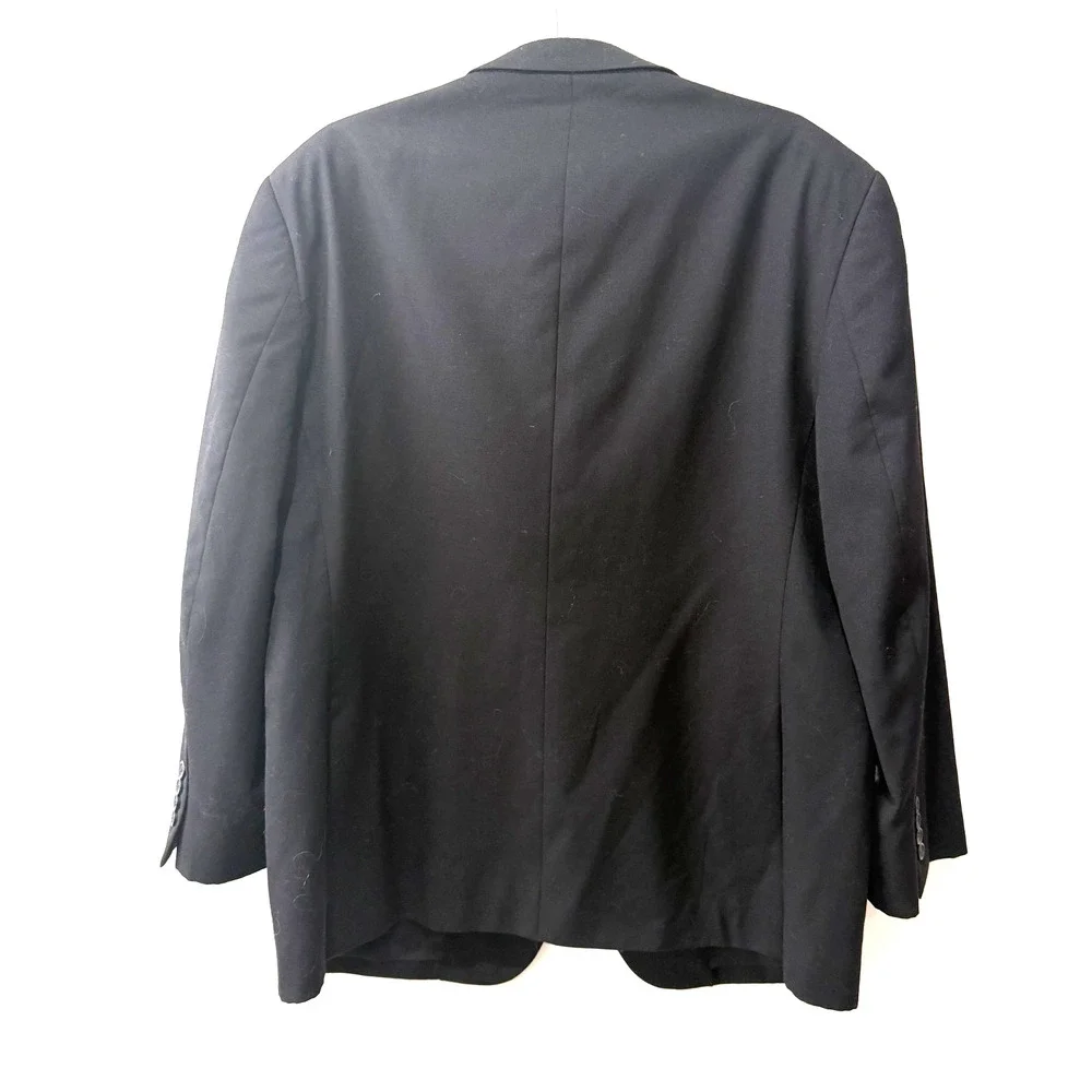 Pronto Uomo 48R Men's Platinum Blazer Black 100% Wool 2 Button Sport Coat - Picture 2 of 7